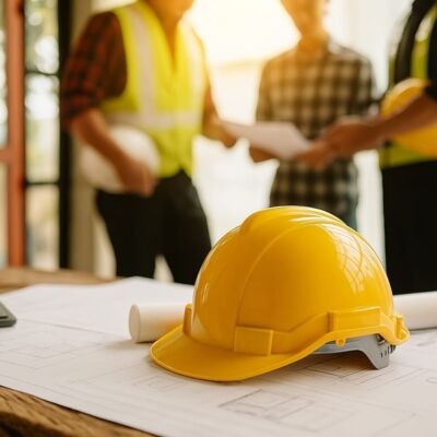 Engenheiro realizando análise técnica em projeto industrial de grande porte com foco em segurança, desempenho estrutural e conformidade com normas técnicas.